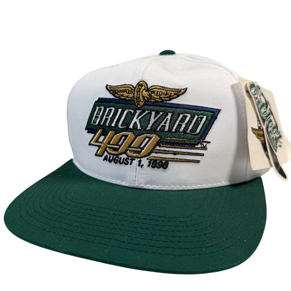 Outdoor Cap Brickyard 400 Snapback Hat Mens White Vintage 1996 NASCAR NEW